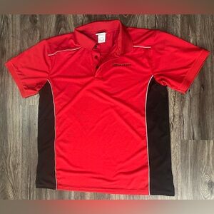 Men’s Office Depot Red/Black Performance Employee Polo Shirt- Size Large